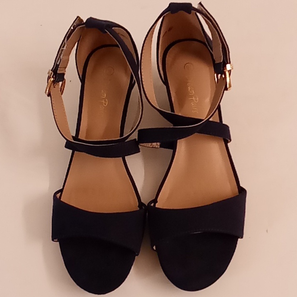 NEW Dream Pairs Size 9 1/2  Blue Color Wadge Sandles GY3D X
